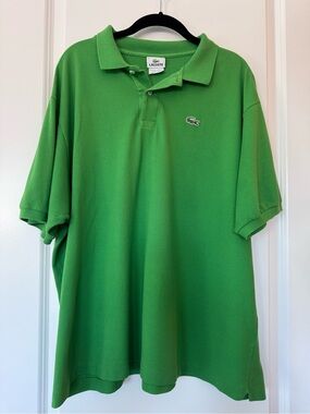 Lacoste Men's Bright Vivid Green Pique Polo Shirt